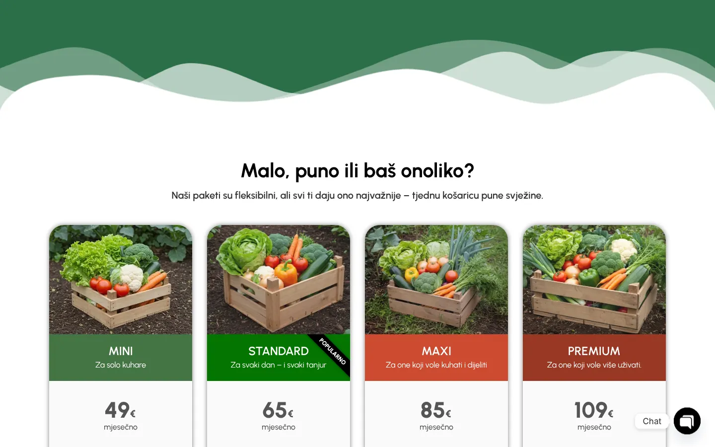 Četiri paketa jedan uz drugi.